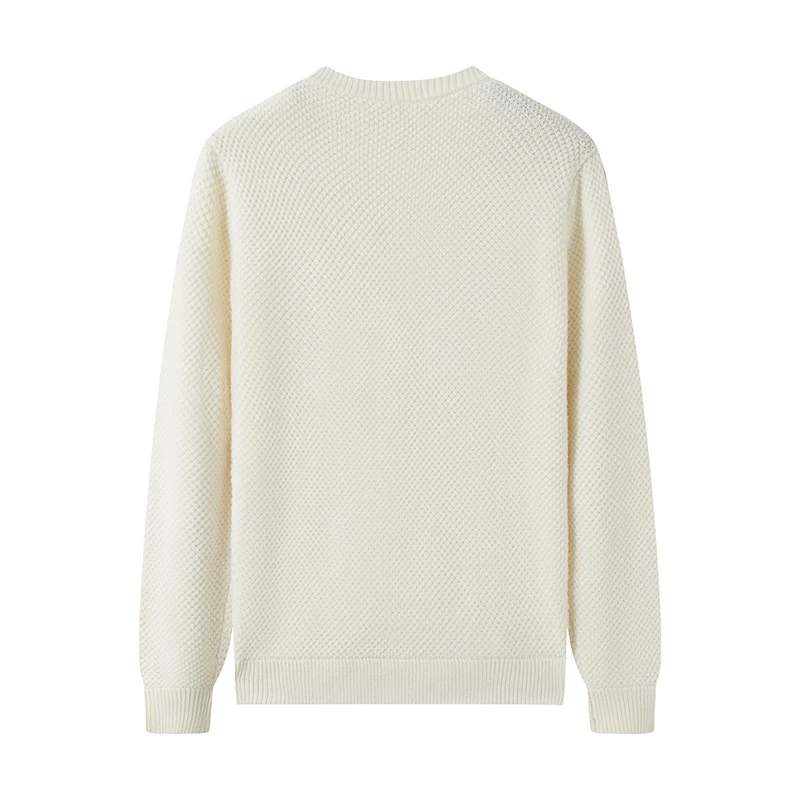 Men slim fit crew neck sweater white factory